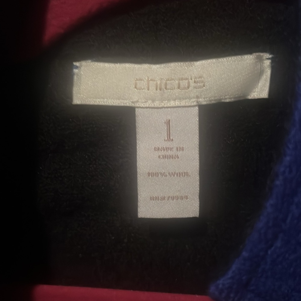 Chicos Buttonless Jacket. 100% Wool - image 3